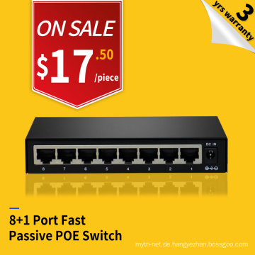 HRUI 8 Port 24V Stahlgehäuse schnelle passive POE Switch Injektor